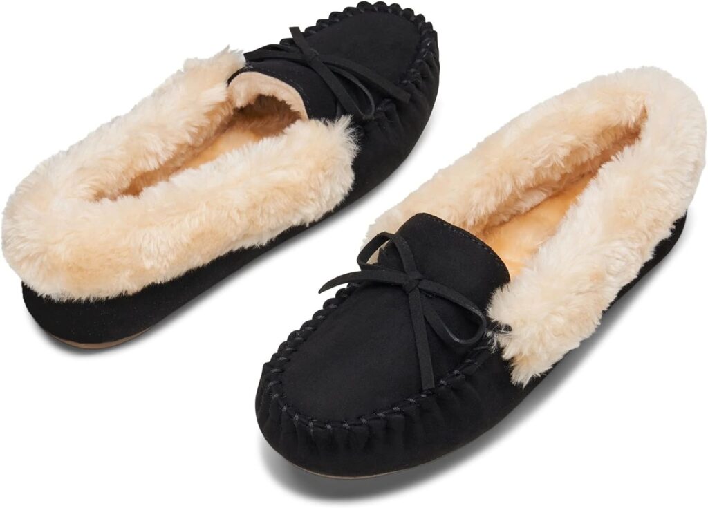 Alpine Swiss Leah Womens Shearling Moccasin Slippers Faux Fur Slip On House Shoes Alpine Swiss Leah Womens Shearling Moccasin Slippers Faux Fur Slip On House Shoes