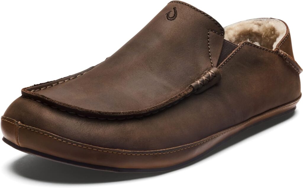 OLUKAI Moloa Mens Leather Slip On Shoes, Waxed Nubuck Leather Soft Moisture-Wicking Lining, Drop-in Heel All Weather Rubber Soles OLUKAI Moloa Mens Leather Slip On Shoes, Waxed Nubuck Leather Soft Moisture-Wicking Lining, Drop-in Heel All Weather Rubber Soles