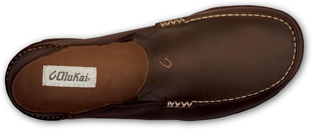 OLUKAI Moloa Mens Leather Slip On Shoes, Waxed Nubuck Leather Soft Moisture-Wicking Lining, Drop-in Heel All Weather Rubber Soles OLUKAI Moloa Mens Leather Slip On Shoes, Waxed Nubuck Leather Soft Moisture-Wicking Lining, Drop-in Heel All Weather Rubber Soles