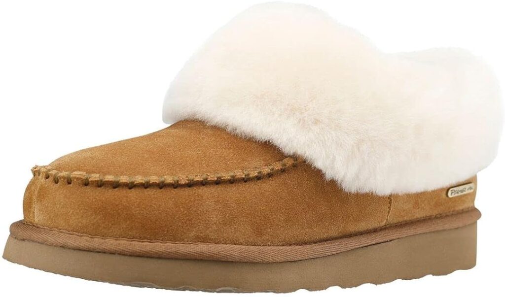 PAMIR Womens Genuine Suede Shearling Ankle Moccasin Bootie Slippers Memory Foam Indoor Outdoor PAMIR Womens Genuine Suede Shearling Ankle Moccasin Bootie Slippers Memory Foam Indoor Outdoor