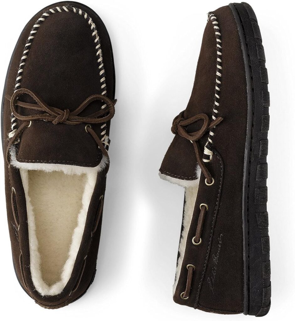 Eddie Bauer Mens Shearling-Lined Moccasin Slipper