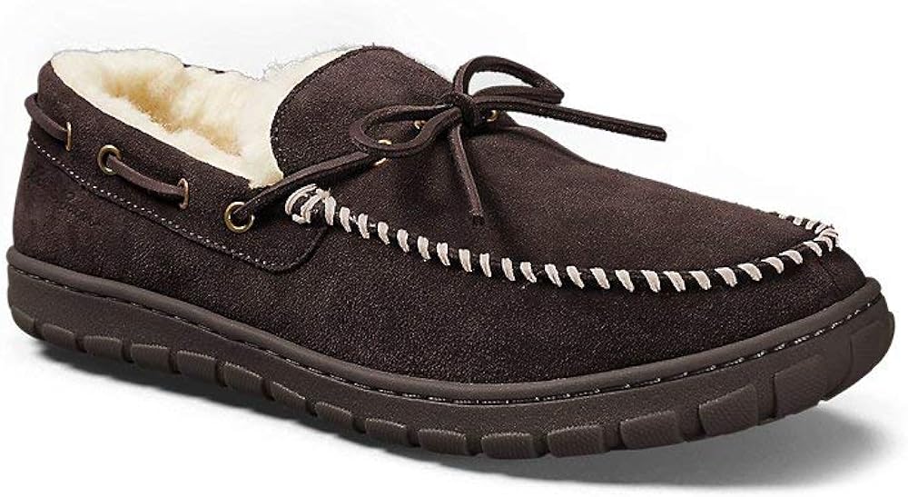 Eddie Bauer Mens Shearling-Lined Moccasin Slipper Eddie Bauer Mens Shearling-Lined Moccasin Slipper