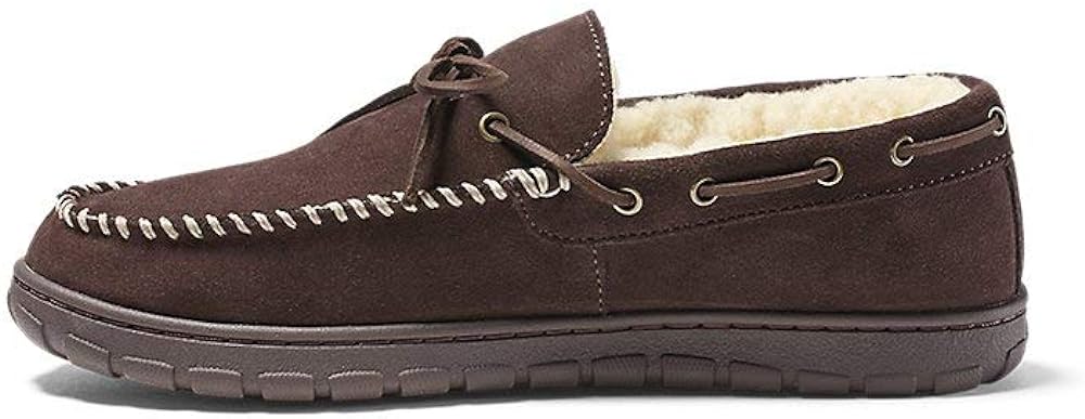 Eddie Bauer Mens Shearling-Lined Moccasin Slipper Eddie Bauer Mens Shearling-Lined Moccasin Slipper