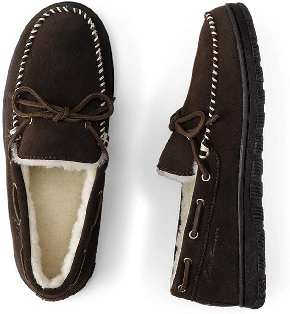 Eddie Bauer Mens Shearling-Lined Moccasin Slipper Eddie Bauer Mens Shearling-Lined Moccasin Slipper