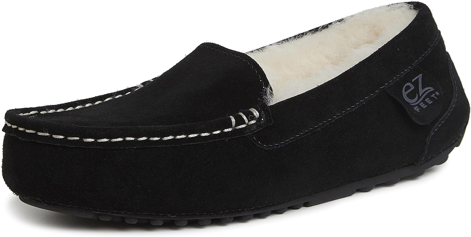 EZ Feet Women’s Slip-On Suede Moccasins Slippers Review