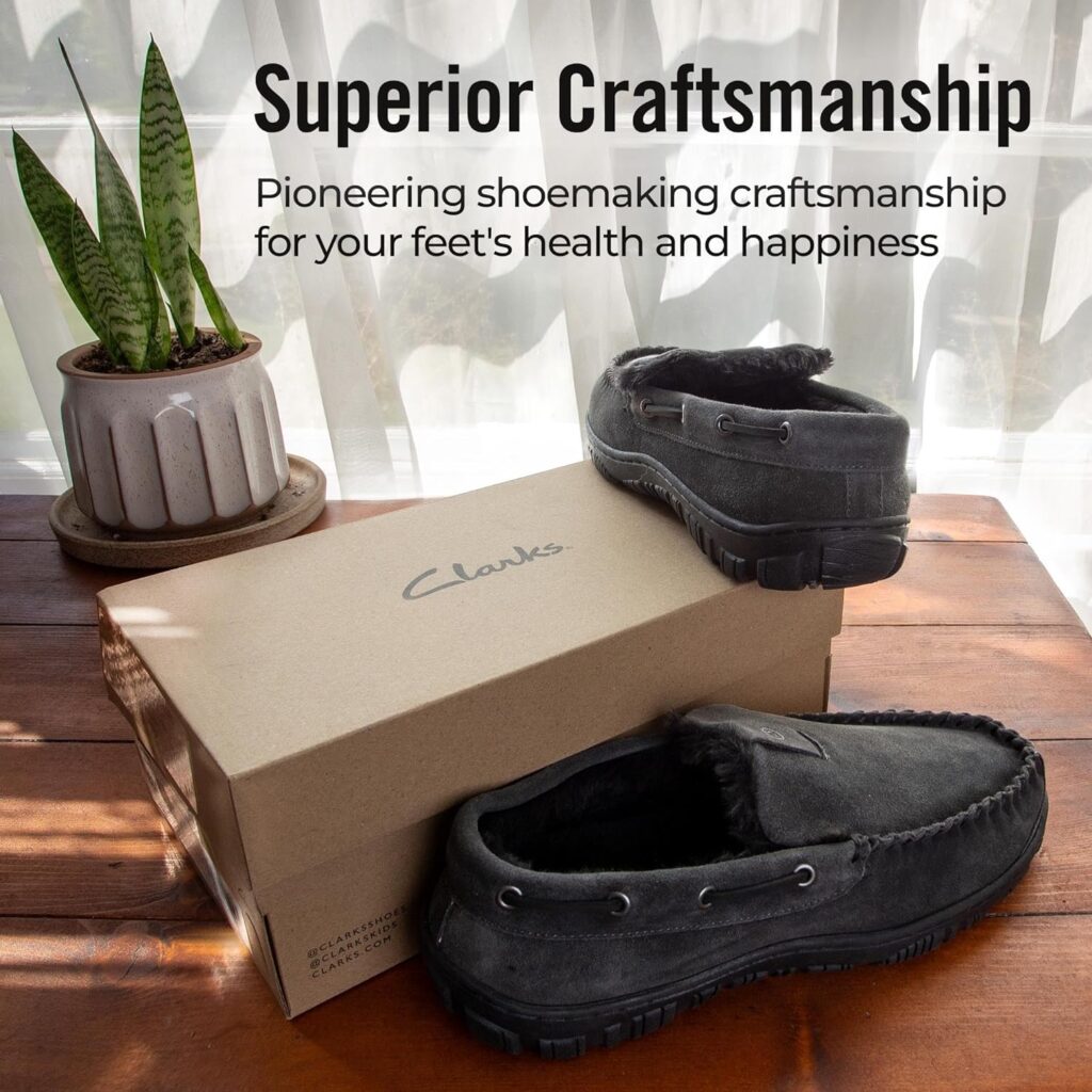 Clarks Indoor Outdoor Grey House Slipper Suede Leather Sherpa Lined Ankle Bootie Clarks Indoor Outdoor Grey House Slipper Suede Leather Sherpa Lined Ankle Bootie
