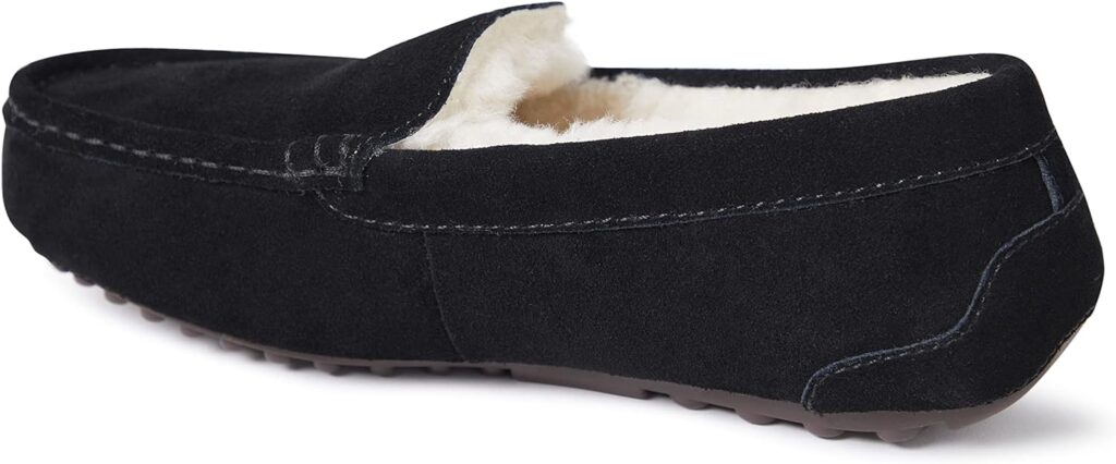 Dearfoams Womens Fireside Water Resistant Mel Shearling Moccasin Slipper