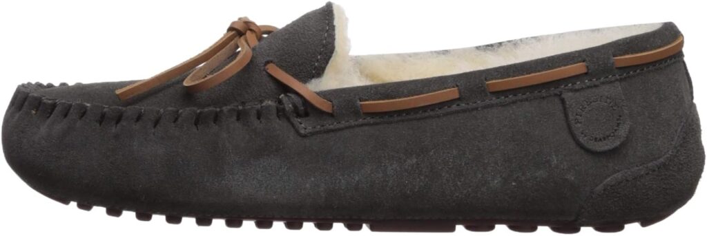 Dearfoams Womens Fireside Water Resistant Shearling Victoria Moc with Tie Slipper Dearfoams Womens Fireside Water Resistant Shearling Victoria Moc with Tie Slipper