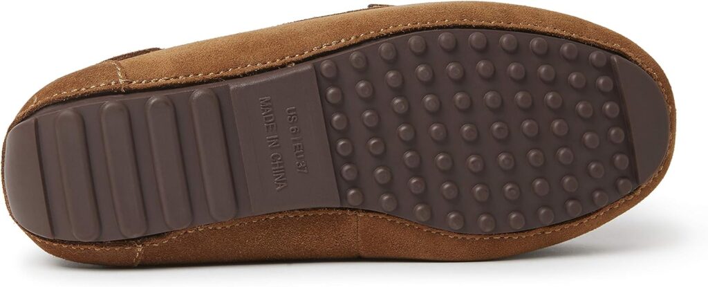 EZ Feet Womens Indoor Outdoor Shearling Breathable Slip-On Suede Moccasins Slippers