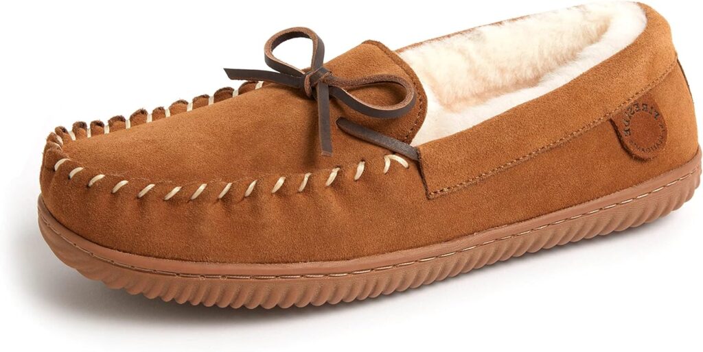 Fireside by Dearfoams Mens Nelson Bay Shearling Indoor/Outdoor Moccasin Slipper Fireside by Dearfoams Mens Nelson Bay Shearling Indoor/Outdoor Moccasin Slipper