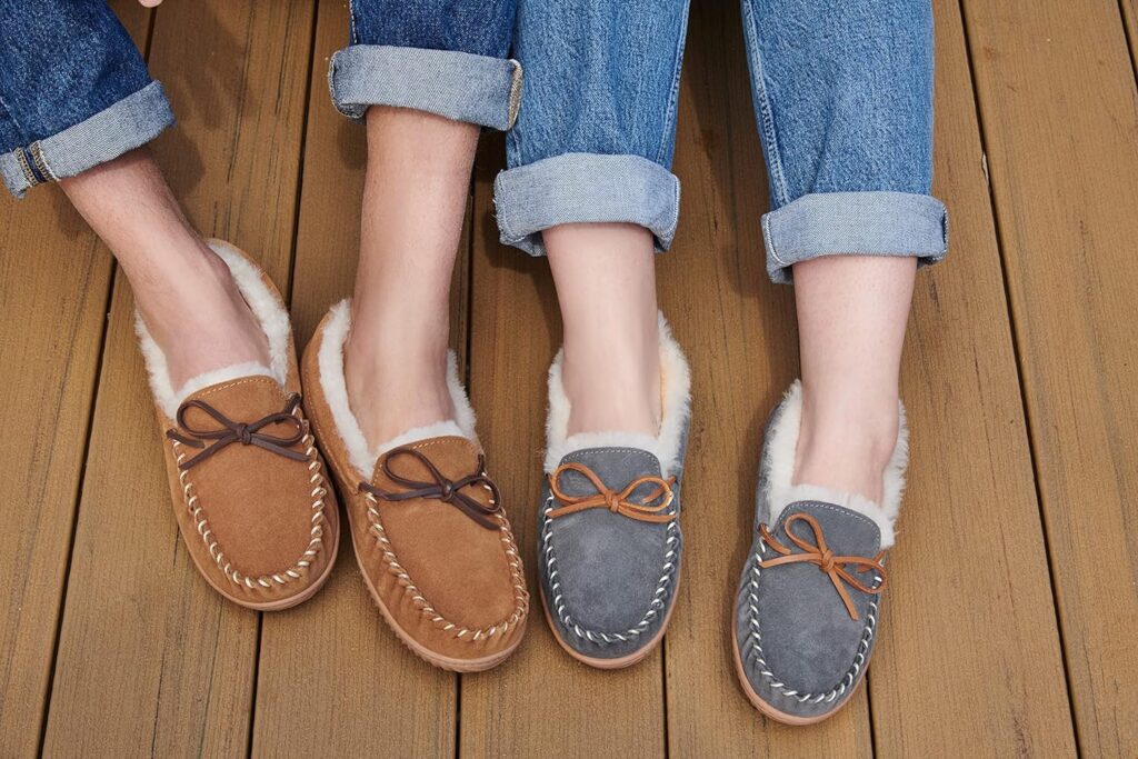 Fireside by Dearfoams Mens Nelson Bay Shearling Indoor/Outdoor Moccasin Slipper Fireside by Dearfoams Mens Nelson Bay Shearling Indoor/Outdoor Moccasin Slipper