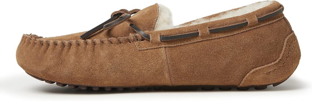 Fireside by Dearfoams Mens Victor Shearling Moccasin with Tie Slipper Fireside by Dearfoams Mens Victor Shearling Moccasin with Tie Slipper
