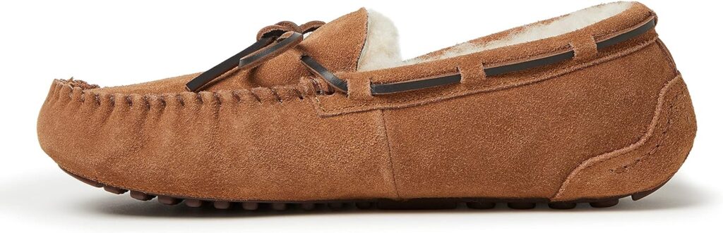 Fireside by Dearfoams Mens Victor Shearling Moccasin with Tie Slipper Fireside by Dearfoams Mens Victor Shearling Moccasin with Tie Slipper