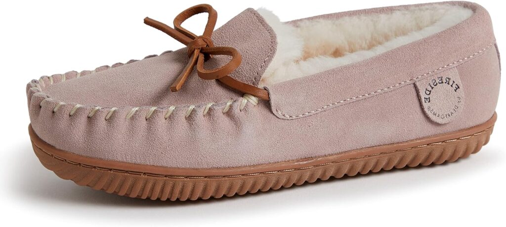 Fireside by Dearfoams Womens Alice Springs Shearling Indoor/Outdoor Moccasin Slipper