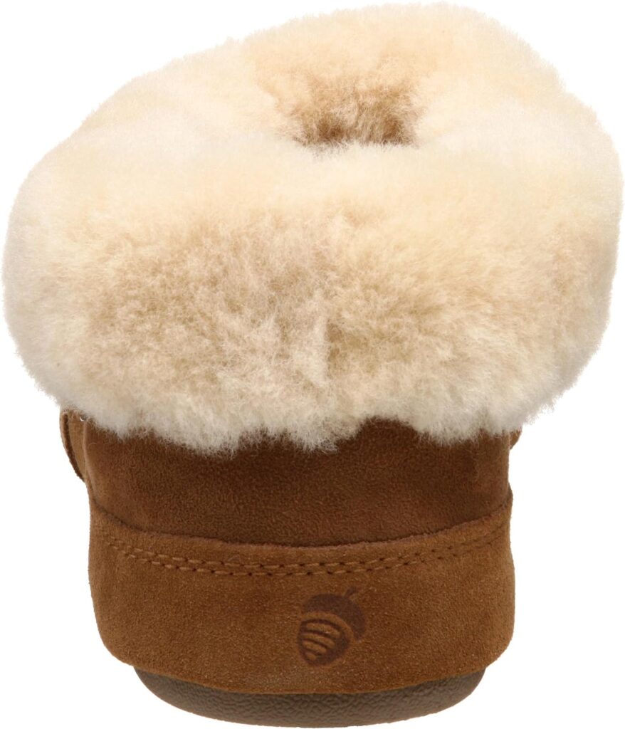 Acorn Womens Shearling Bootie for Women - Genuine Sheepskin, Memory Foam, Non-Slip, Durable - House Slippers with Indoor/Outdoor Sole