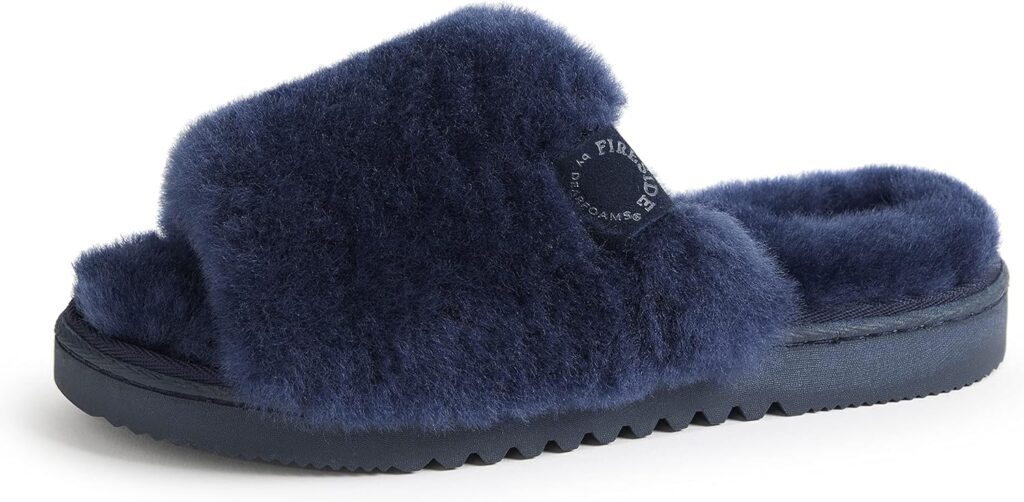 Dearfoams Womens Fireside Cairns Shearling Easy on/Off Slide Sandal Slipper Dearfoams Womens Fireside Cairns Shearling Easy on/Off Slide Sandal Slipper