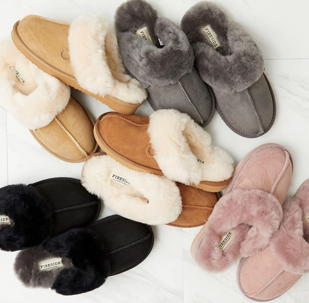 Dearfoams Womens Fireside Sydney Indoor/Outdoor Water Resistant Genuine Shearling Scuff Slipper, Wide Widths Dearfoams Womens Fireside Sydney Indoor/Outdoor Water Resistant Genuine Shearling Scuff Slipper, Wide Widths