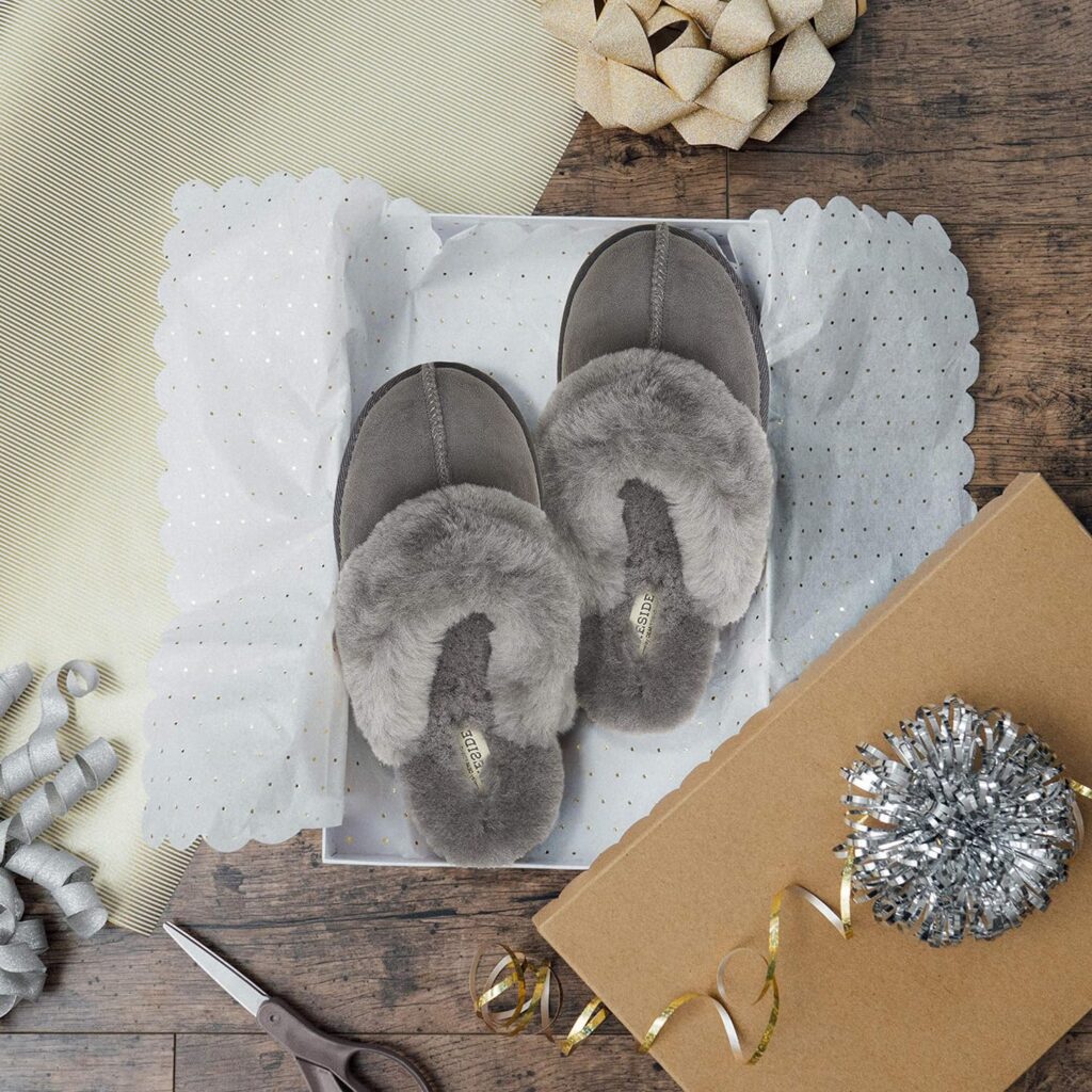 Dearfoams womens Fireside Sydney Shearling Fur Indoor/Outdoor Scuff Slipper With Wide Widths Dearfoams womens Fireside Sydney Shearling Fur Indoor/Outdoor Scuff Slipper With Wide Widths