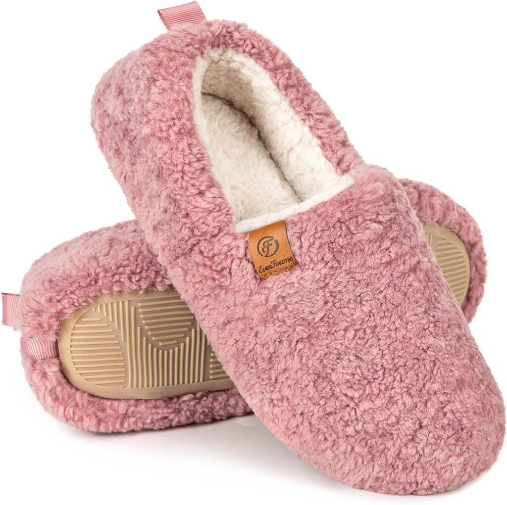 EverFoams Womens Shearling Memory Foam Full Slippers EverFoams Womens Shearling Memory Foam Full Slippers