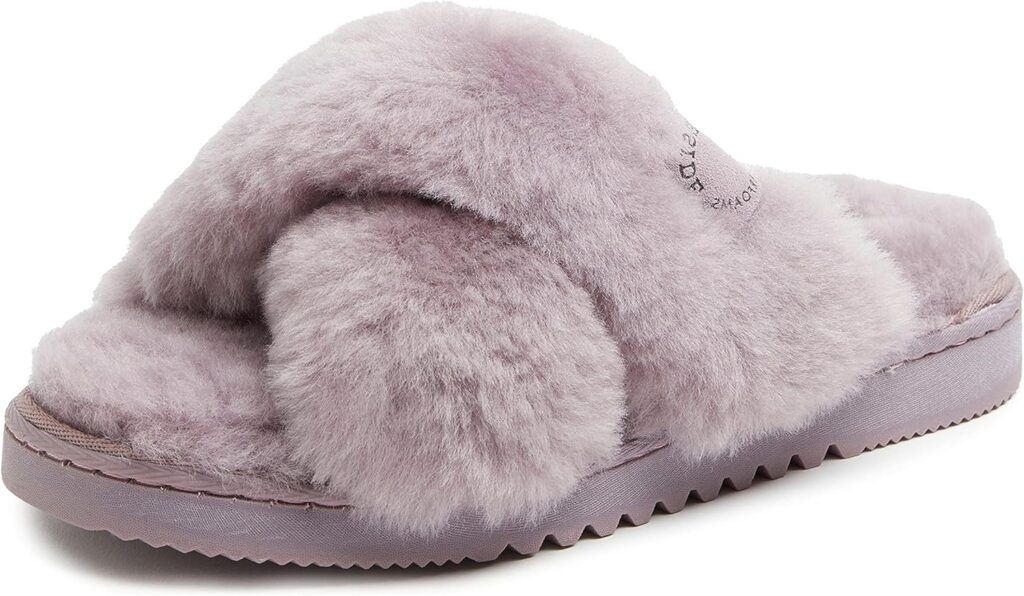 Fireside by Dearfoams Womens Newcastle Crossband All Over Shearling Easy on/Off Slide Slipper Fireside by Dearfoams Womens Newcastle Crossband All Over Shearling Easy on/Off Slide Slipper