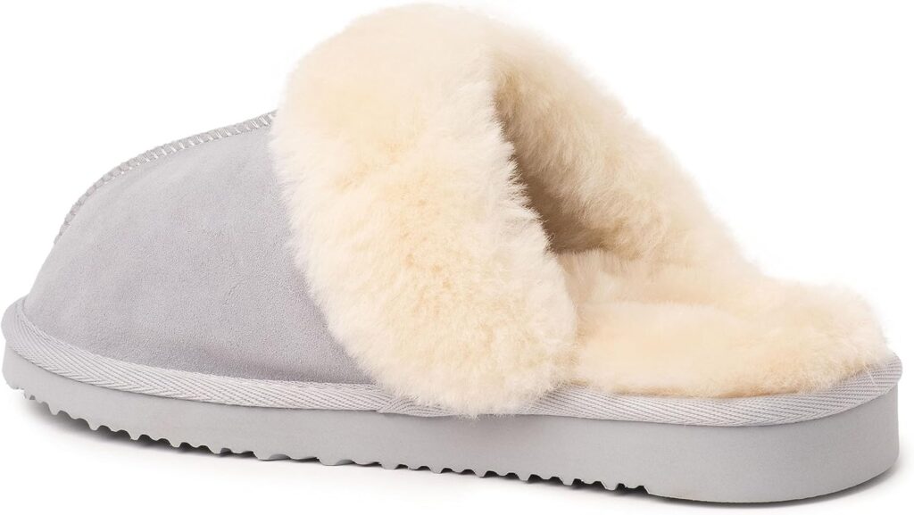 Dearfoams Womens Fireside Sydney Shearling Fur Indoor/Outdoor Scuff Slipper with Wide Widths Dearfoams Womens Fireside Sydney Shearling Fur Indoor/Outdoor Scuff Slipper with Wide Widths