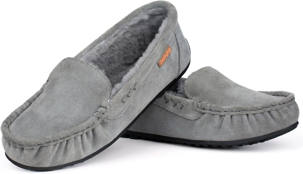 Parfeying Womens Sheepskin Moccasin Slippers Cow Suede Memory Foam Driving Style Loafers Parfeying Womens Sheepskin Moccasin Slippers Cow Suede Memory Foam Driving Style Loafers
