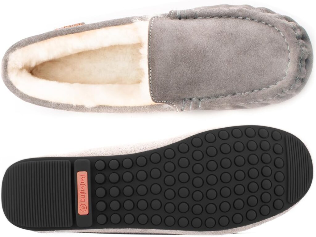 Parfeying Womens Sheepskin Moccasin Slippers Cow Suede Memory Foam Driving Style Loafers Parfeying Womens Sheepskin Moccasin Slippers Cow Suede Memory Foam Driving Style Loafers