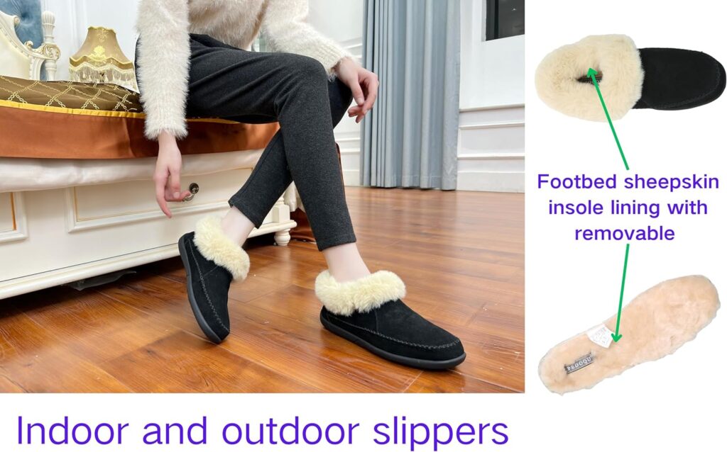 Women Boots Slipper Leather Upper Sheepskin Insole Lining Memory Foam Rubber Soles Indoor Outdoor House Slipper Women Boots Slipper Leather Upper Sheepskin Insole Lining Memory Foam Rubber Soles Indoor Outdoor House Slipper